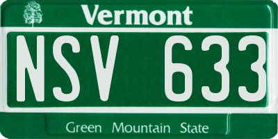 VT license plate NSV633