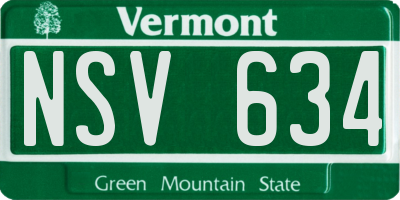 VT license plate NSV634