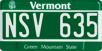 VT license plate NSV635