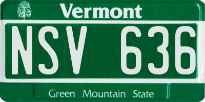 VT license plate NSV636