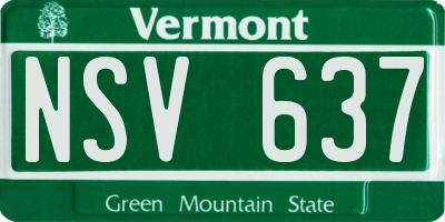 VT license plate NSV637