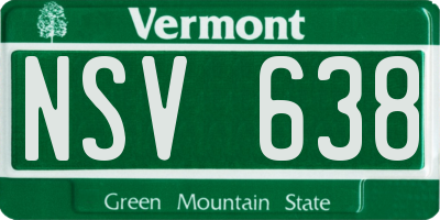 VT license plate NSV638