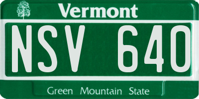 VT license plate NSV640