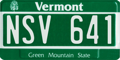 VT license plate NSV641