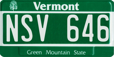 VT license plate NSV646