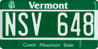 VT license plate NSV648