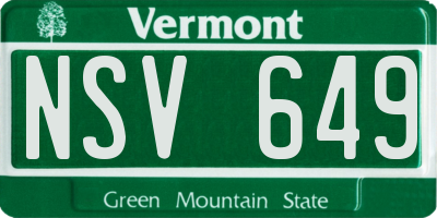 VT license plate NSV649