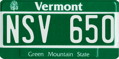 VT license plate NSV650