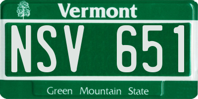 VT license plate NSV651