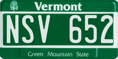 VT license plate NSV652