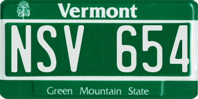 VT license plate NSV654