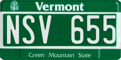 VT license plate NSV655