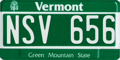 VT license plate NSV656
