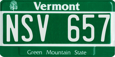 VT license plate NSV657