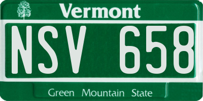 VT license plate NSV658