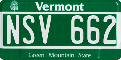 VT license plate NSV662