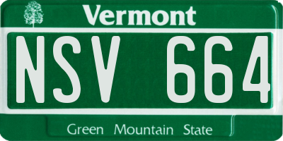 VT license plate NSV664