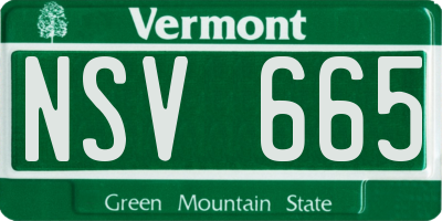 VT license plate NSV665