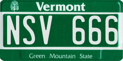VT license plate NSV666