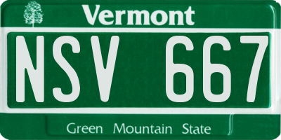 VT license plate NSV667