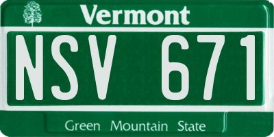 VT license plate NSV671