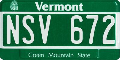 VT license plate NSV672