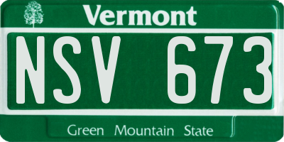 VT license plate NSV673