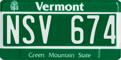 VT license plate NSV674