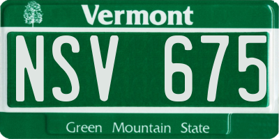 VT license plate NSV675
