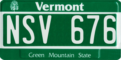 VT license plate NSV676