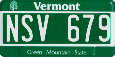 VT license plate NSV679