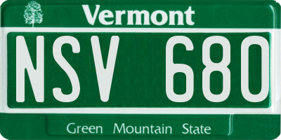 VT license plate NSV680