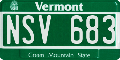 VT license plate NSV683