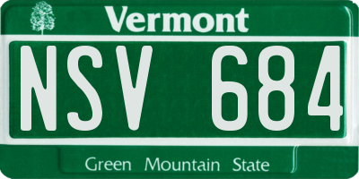 VT license plate NSV684