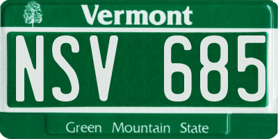 VT license plate NSV685