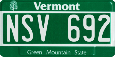 VT license plate NSV692