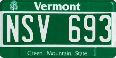 VT license plate NSV693