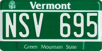 VT license plate NSV695