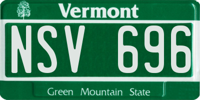 VT license plate NSV696