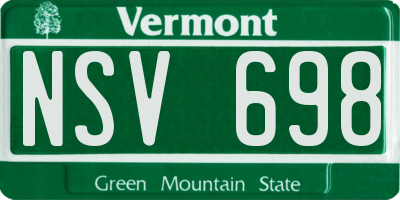 VT license plate NSV698
