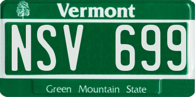 VT license plate NSV699