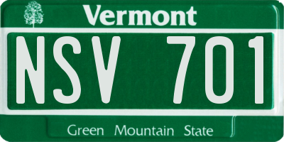 VT license plate NSV701