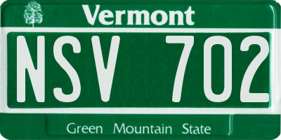 VT license plate NSV702