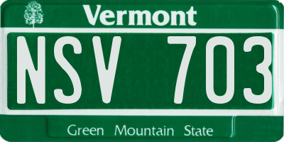 VT license plate NSV703