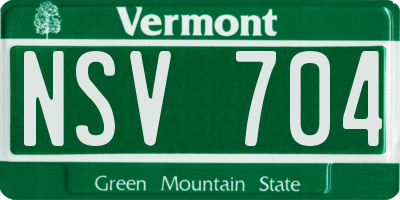 VT license plate NSV704