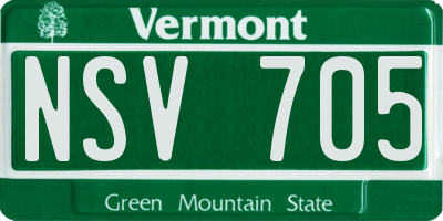 VT license plate NSV705