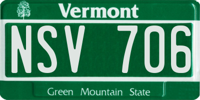 VT license plate NSV706
