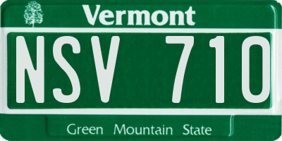 VT license plate NSV710