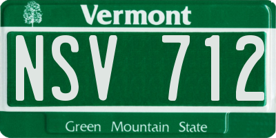 VT license plate NSV712