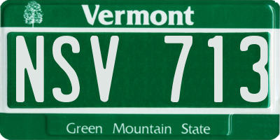 VT license plate NSV713